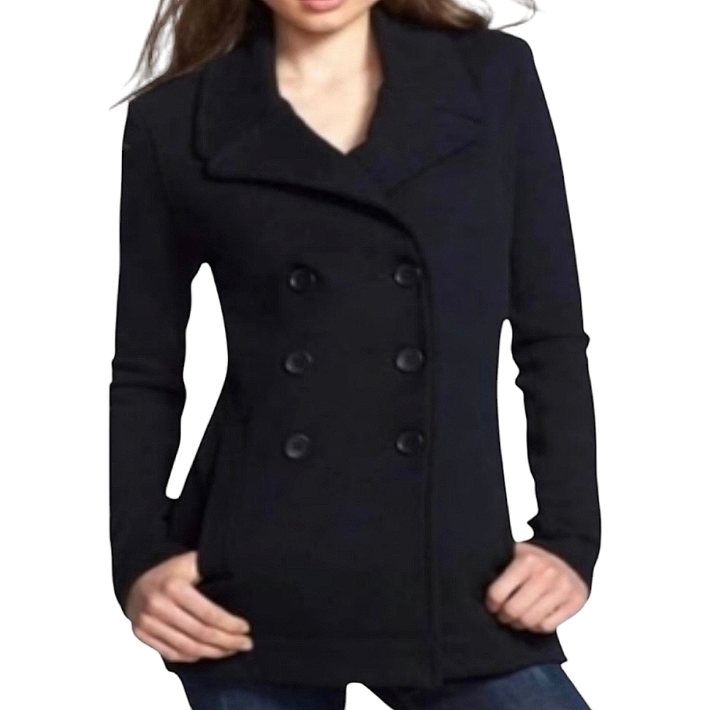 James Perse LA Double Breasted Soft Cotton Jersey Knit Jacket Blazer Black 3 M/L - Picture 13 of 13